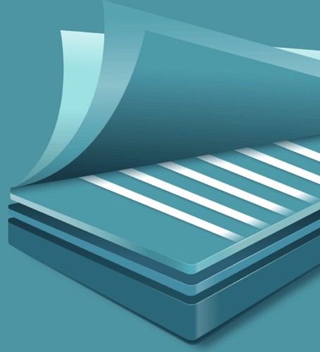 德國KIKOO散熱技術，是將散熱石墨條嵌入床墊材質中