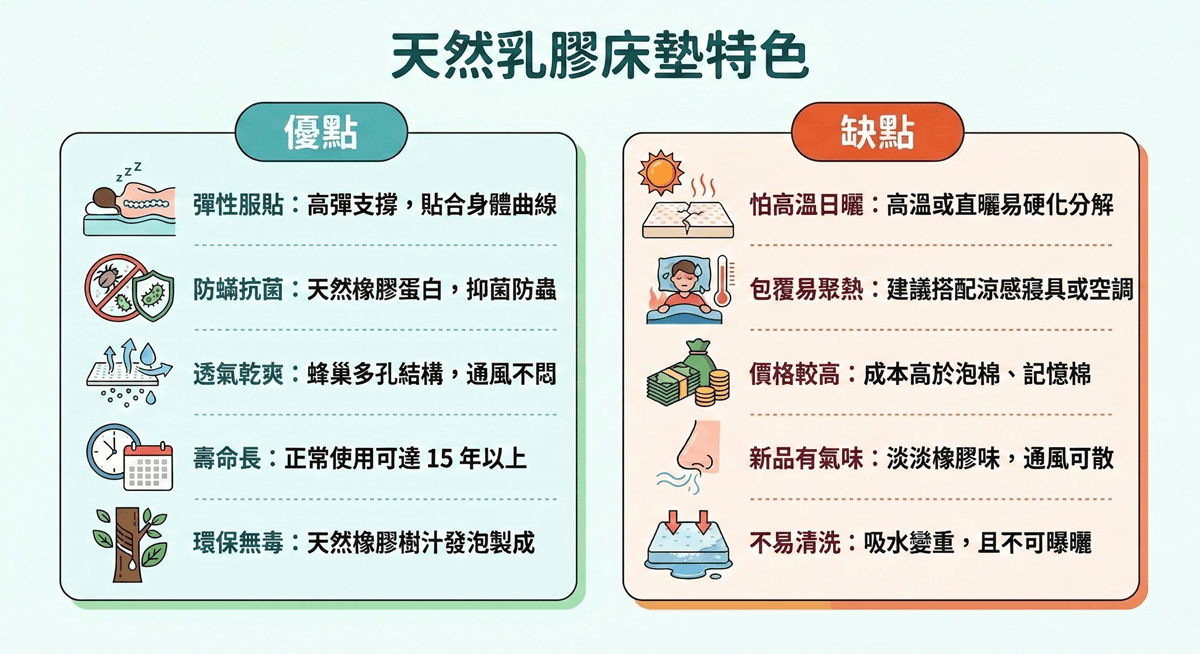 乳膠床墊特色