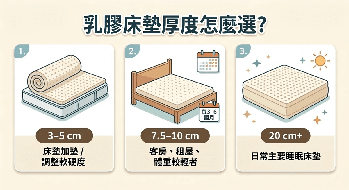 乳膠床墊厚度挑選原則